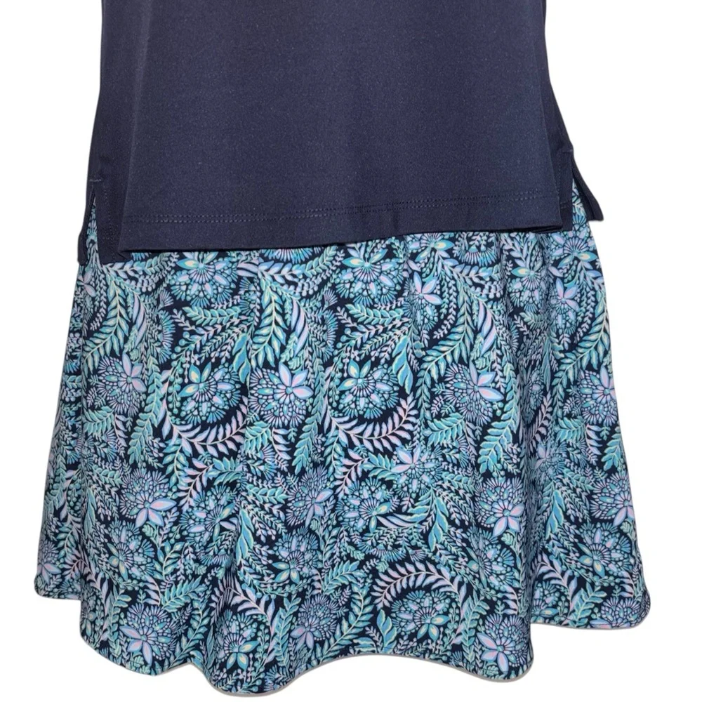 Tommy Bahama Skort Set Sleeveless Navy Top Blue Floral Print Skort Women’s XS